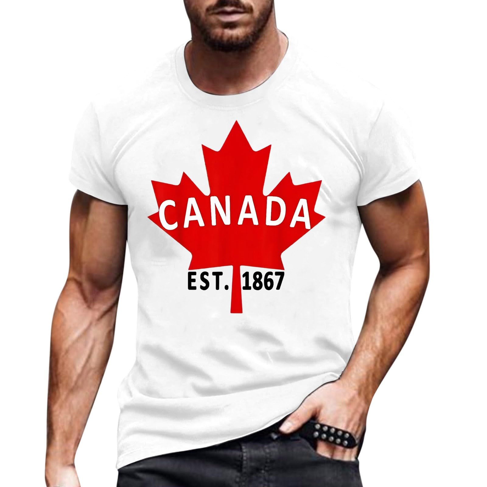 Men's Summer Fashion Printed T-Shirt Comfortable Breathable Casual Tee Top for Daily Wear