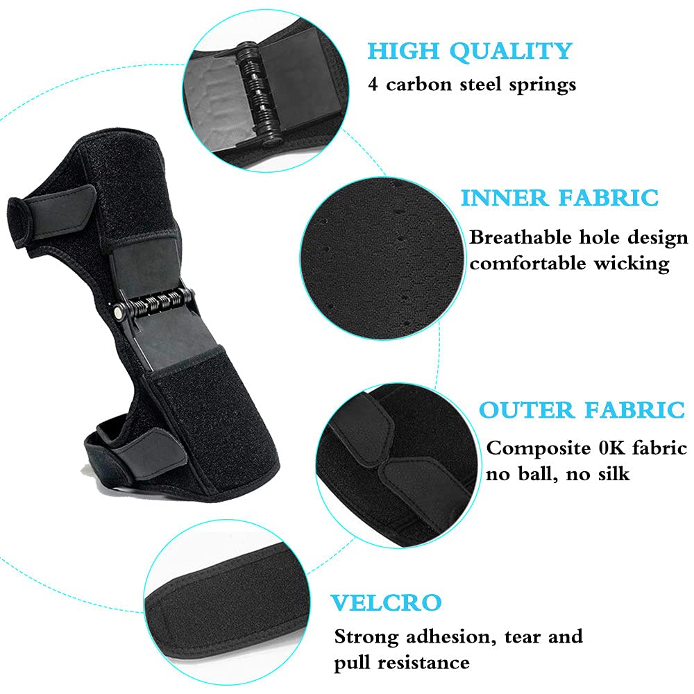Rodillera con resorte, rodillera de apoyo para las articulaciones, refuerzo de protección de la rodilla con correas totalmente ajustables para caminar, subir escaleras, sentadillas en el gimnasio,