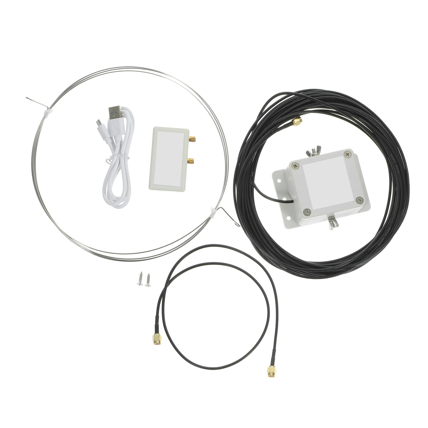 Gatuida Antenne Annulaire Active Mla-30 Motif de 8 à Ondes Moyennes Alimentation USB Plastique Solide, Installation Facile pour Toit et Balcon