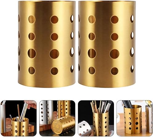 Miniatura 5 de Luxshiny 2 soportes de acero inoxidable para palillos, organizador de herramientas de cocina para utensilios, diseño elegante para almacenamiento de