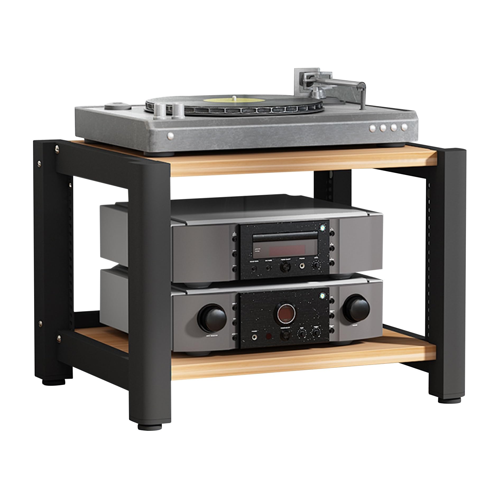 Generico Supporto per Mobile Stereo multimediale - Supporto multimediale AV a 2/3/4/5 Livelli per Console per Videogiochi, Audio, Porta Dvd, ripiano portaoggetti in Legno, Supporto per Giradischi Hi-