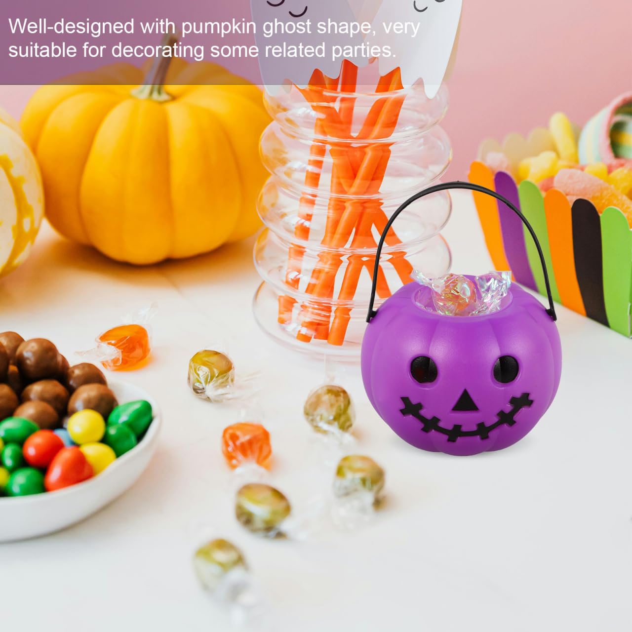 DOITOOL 11pcs Halloween Candy Bucket Decorative Bulk Halloween Birthday Pail Jack Buckets Treats Halloween Cauldron Bucket Mini Halloween Candy Holder Cauldron for Creepy Plastic