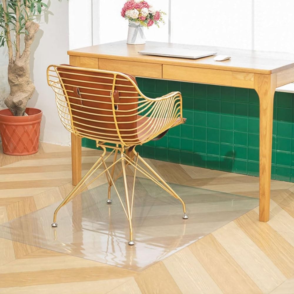 Tapis de chaise transparent pour protection du sol – 2 mm d'épaisseur – Tapis en PVC résistant aux rayures pour bois et carrelage – Tailles 30 x 60 cm à 150 x 150 cm – Idéal pour la maison et le