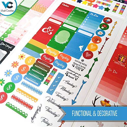 image for Vladi Creative Cute Colorful Planner Stickers – 1054 pcs / 15 Sheets