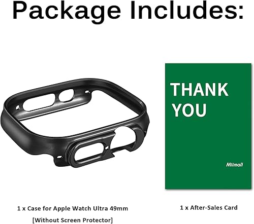 Miniatura 8 de Miimall Funda compatible con Apple Watch UltraUltra 2 de 1.732 pulgadas (1.929 in), PC dura sin protector de pantalla, cuerpo completo,