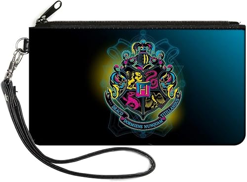 Buckle-Down Rick and Morty Billetera, Zip Clutch, Rick y Morty Pixelverse Iconos Scattered Pink, Lienzo