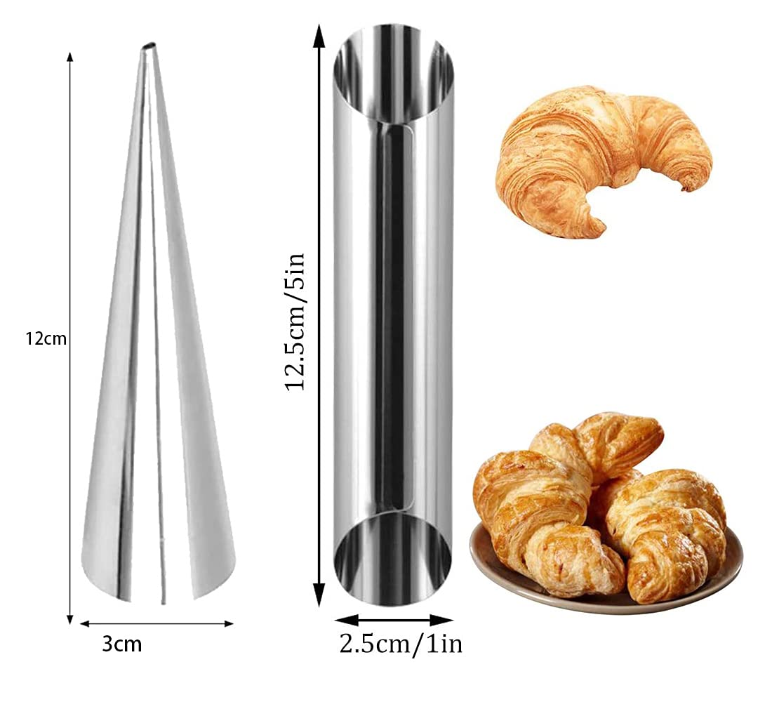 Stampi Per Cannoli In Acciaio Inox - Set Da 12 Pezzi Antiaderenti Per Pasticceria - Foto 4
