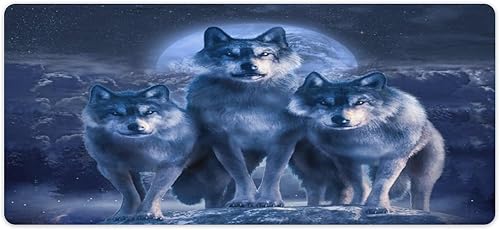 Miniatura 9 de Horror Wolves - Alfombrilla de mouse impermeable para juegos, gótico, con temática de animales oscuros, bosque, lobo negro, para mouse inalámbrico,