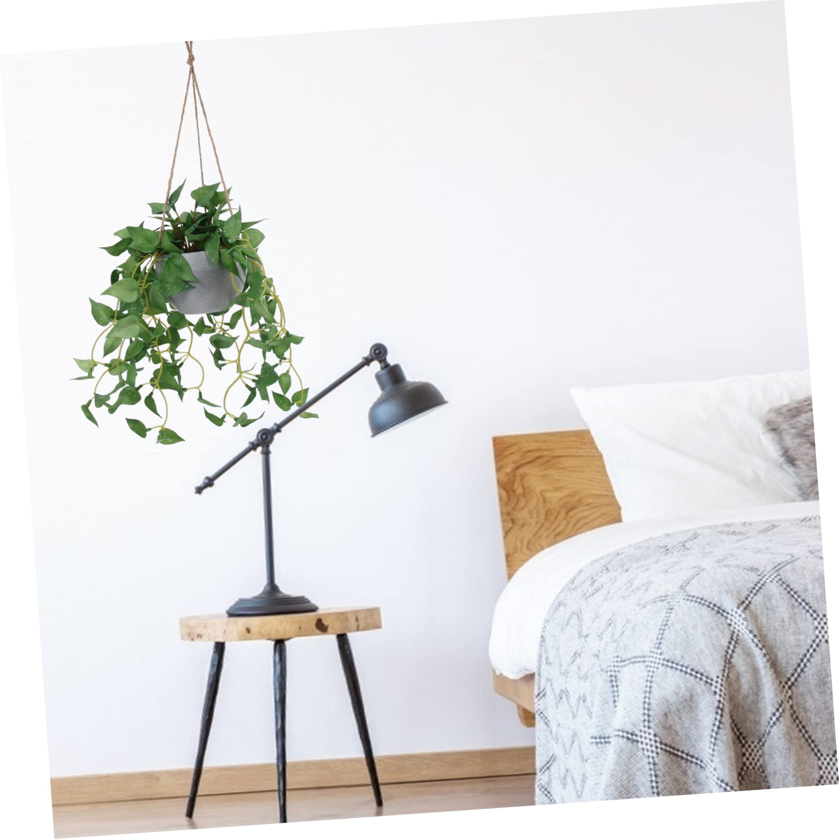 ARTIBETTER Simulated Green Dill Artificial Plants for Home Decor Indoor Faux Vine Plant in Pot Wall Hanging Plants Faux Plant in Flowerpot Artificial Hanging Plants Fake Outdoor Plastic Liana