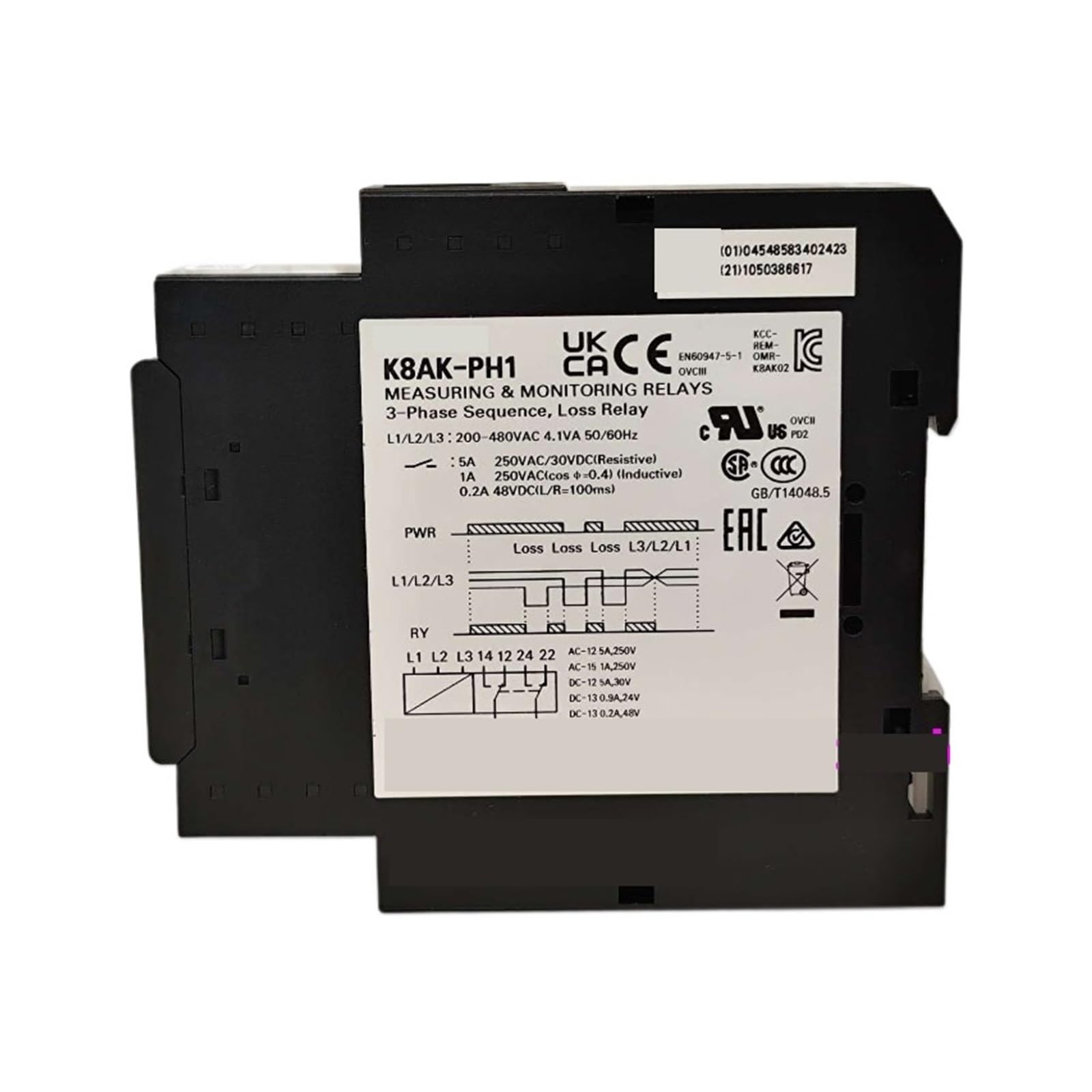 Relais K8AK-PH1 200-480 V/AC éviter la casse moteur par rupture et inversion de phase