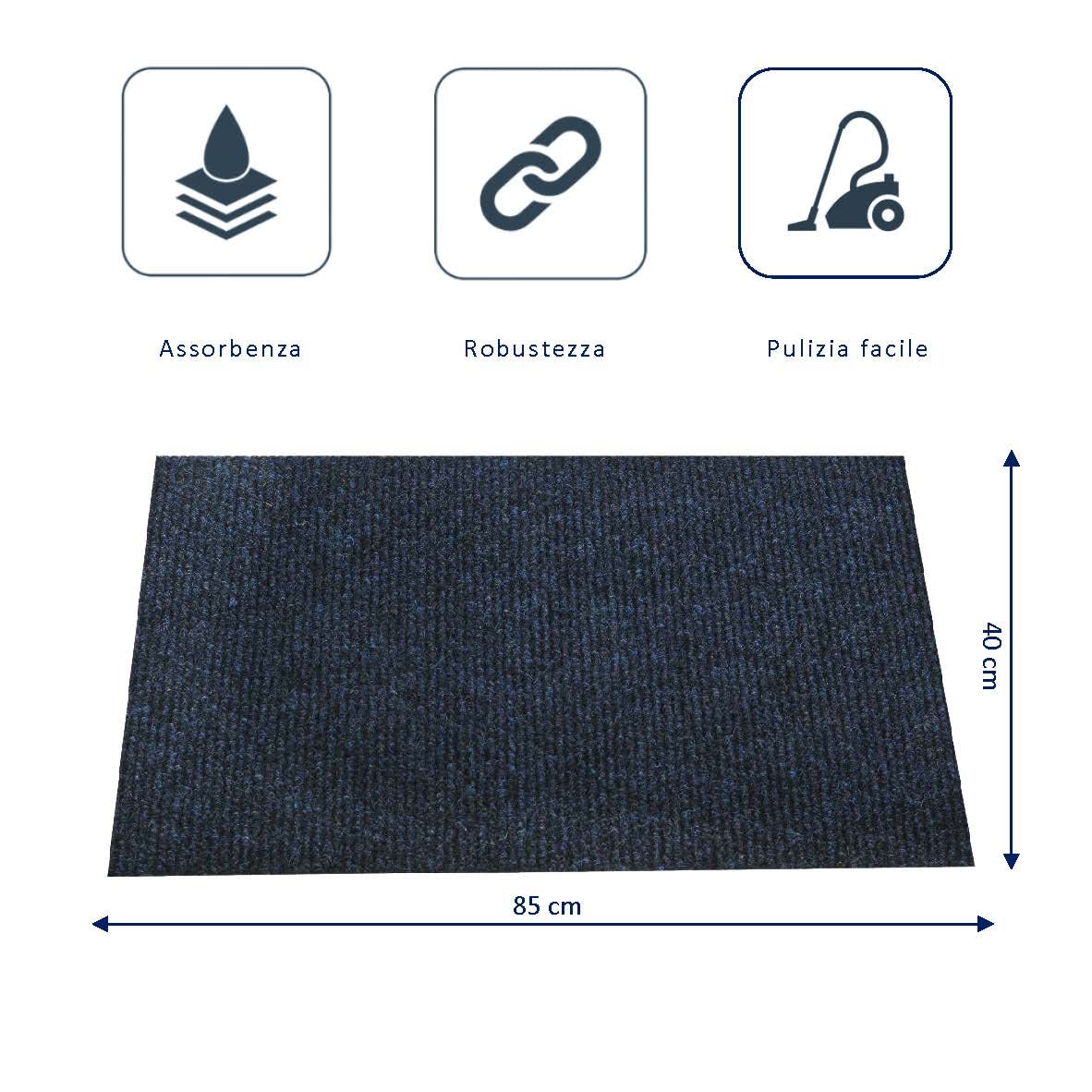Zerbino per Ingresso, 1562 x 914 mm, Tappetino Commerciale per Interni ed Esterni, Tappeto con Supporto, Tappeto Elegante d'Ingresso Lavabile Resistente per Corridoio, Balcone, Grigio | IT