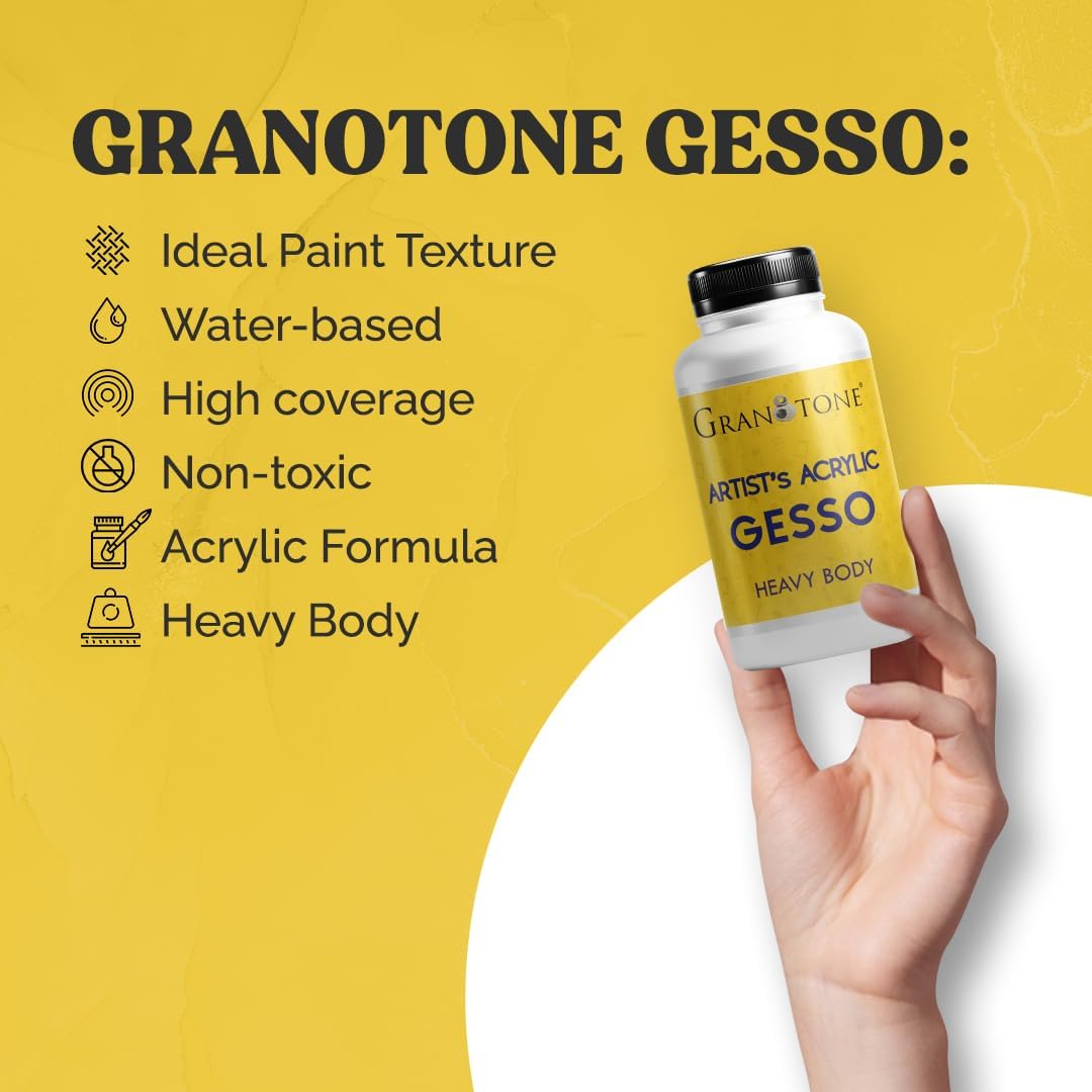 GRANOTONE Acrylic Gesso White 100ml Universal Primer 1