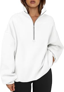 Half Zip Pullover Womens Oversized Hoodies Quarter Zip Sweatshirts 2023 Fall Outfits Winter Clothes With Pockets