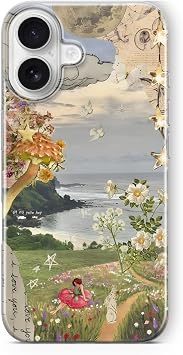 iPhone 17 ile Uyumlu R ya Bah esi Desenli  effaf Telefon K l f