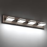 Vista 76 de SineRise - Lámpara LED para tocador de baño - Moderna lámpara regulable de acrílico con acabado blanco mate para iluminación de pared sobre