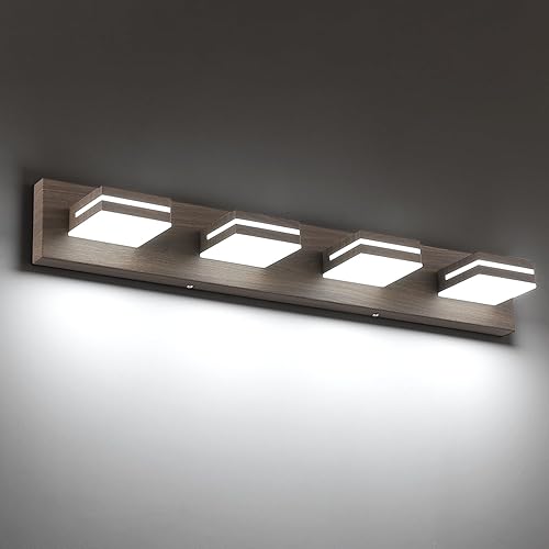 Miniatura 76 de SineRise - Lámpara LED para tocador de baño - Moderna lámpara regulable de acrílico con acabado blanco mate para iluminación de pared sobre el