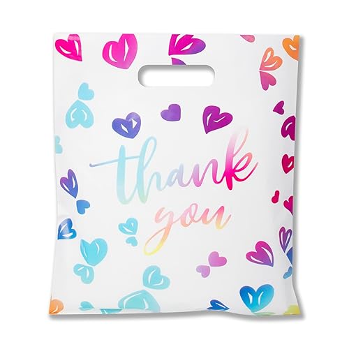 Miniatura 11 de WAKAKO 100 bolsas de agradecimiento pequeñas para negocios, 2.36 mil, mercancía, compras, venta al por menor, para fiesta, ropa, regalo