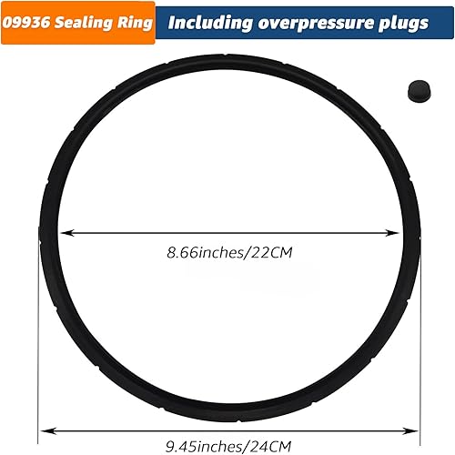 Miniatura 3 de Paquete de 2 anillos de sellado de latas de presión 09936 y tapón de sobrepresión compatibles con Presto 0126002 0136102 0136403 0136304 0136001
