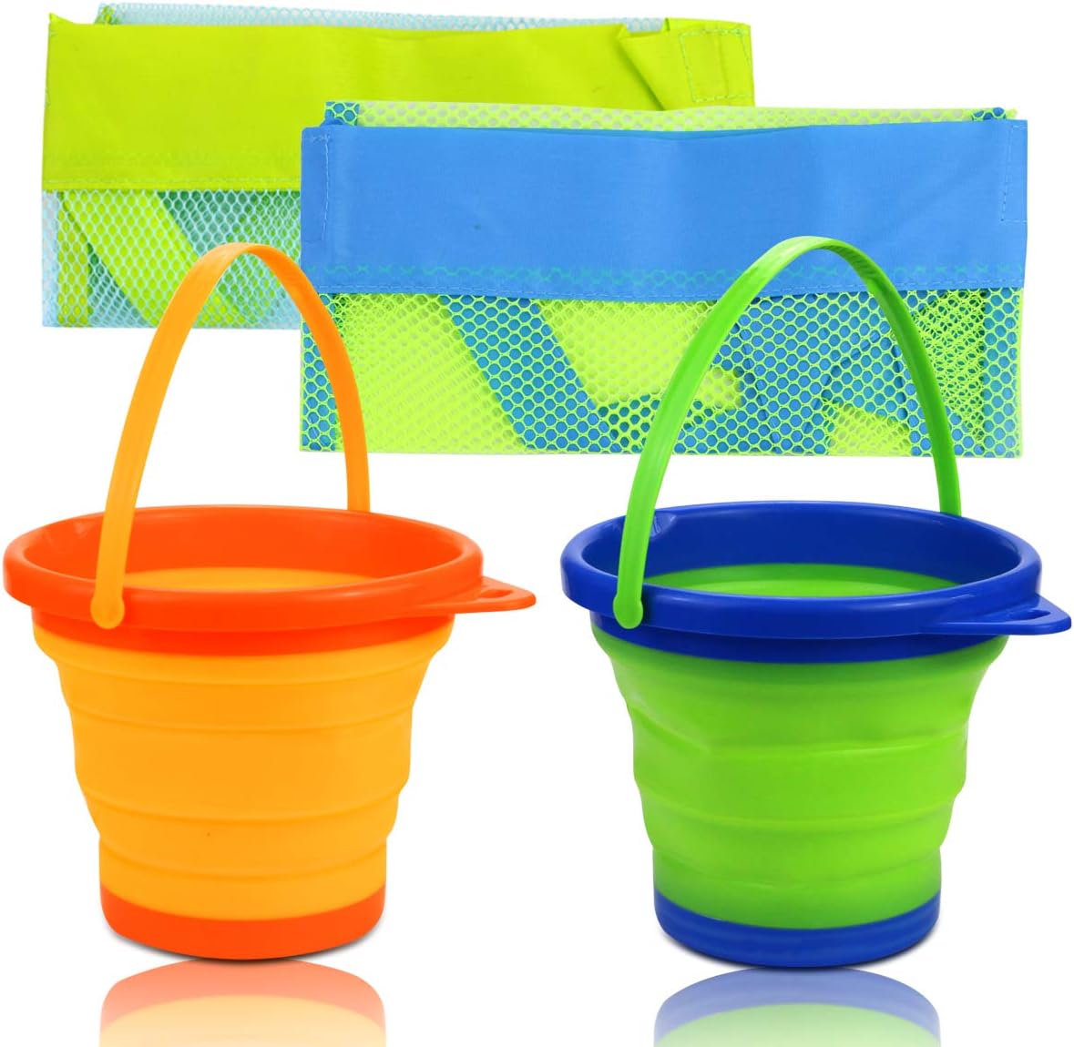 butterfunny 2 Pack 2L Round Foldable Buckets with 2 Pack