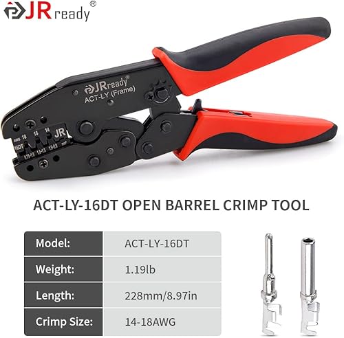 Miniatura 4 de JRready Kit de conectores DT Deutsch, conector de 2 pines, conector de 3,4,6,8,12 pines, herramienta de crimpado Deutsch (ACT-LY-16DT), tamaño 16