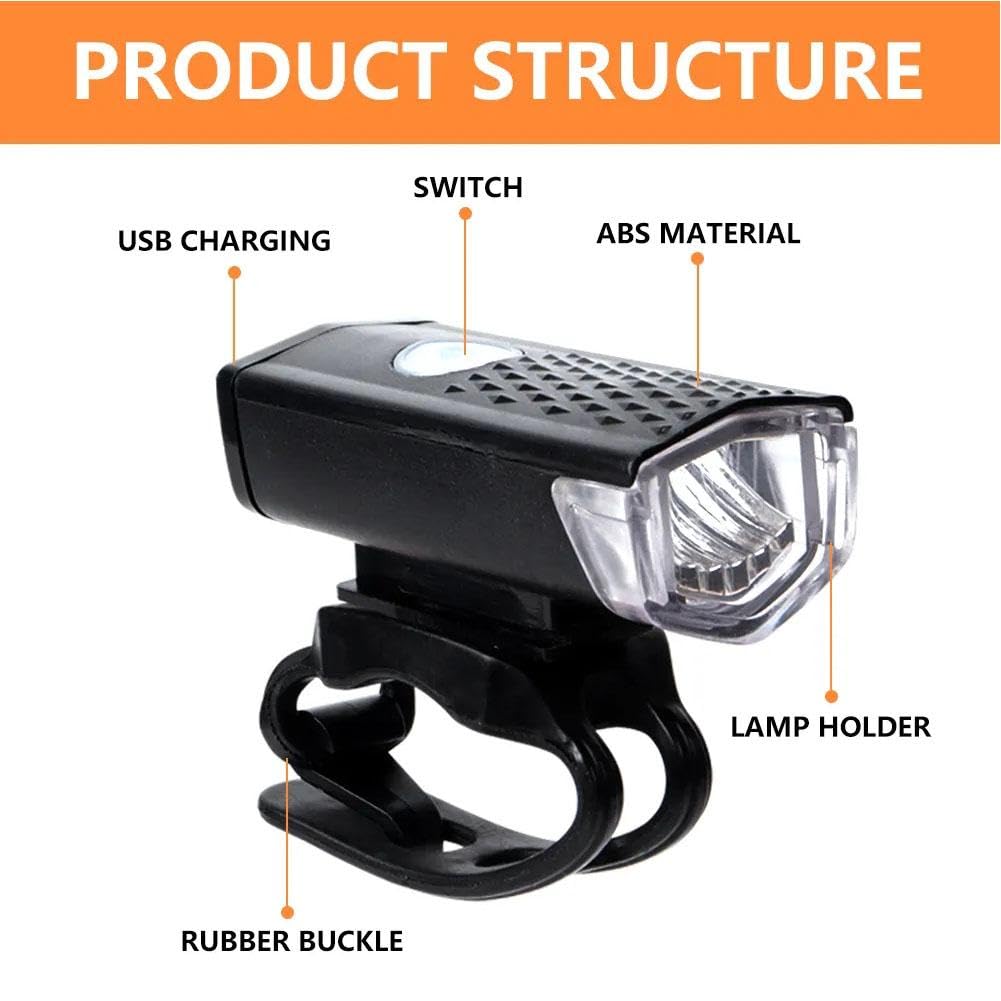 Phare Avant De Vélo LED Super Lumineux 4000mAh Rechargeable USB Type-C + Klaxon 120dB – Étanche IP44