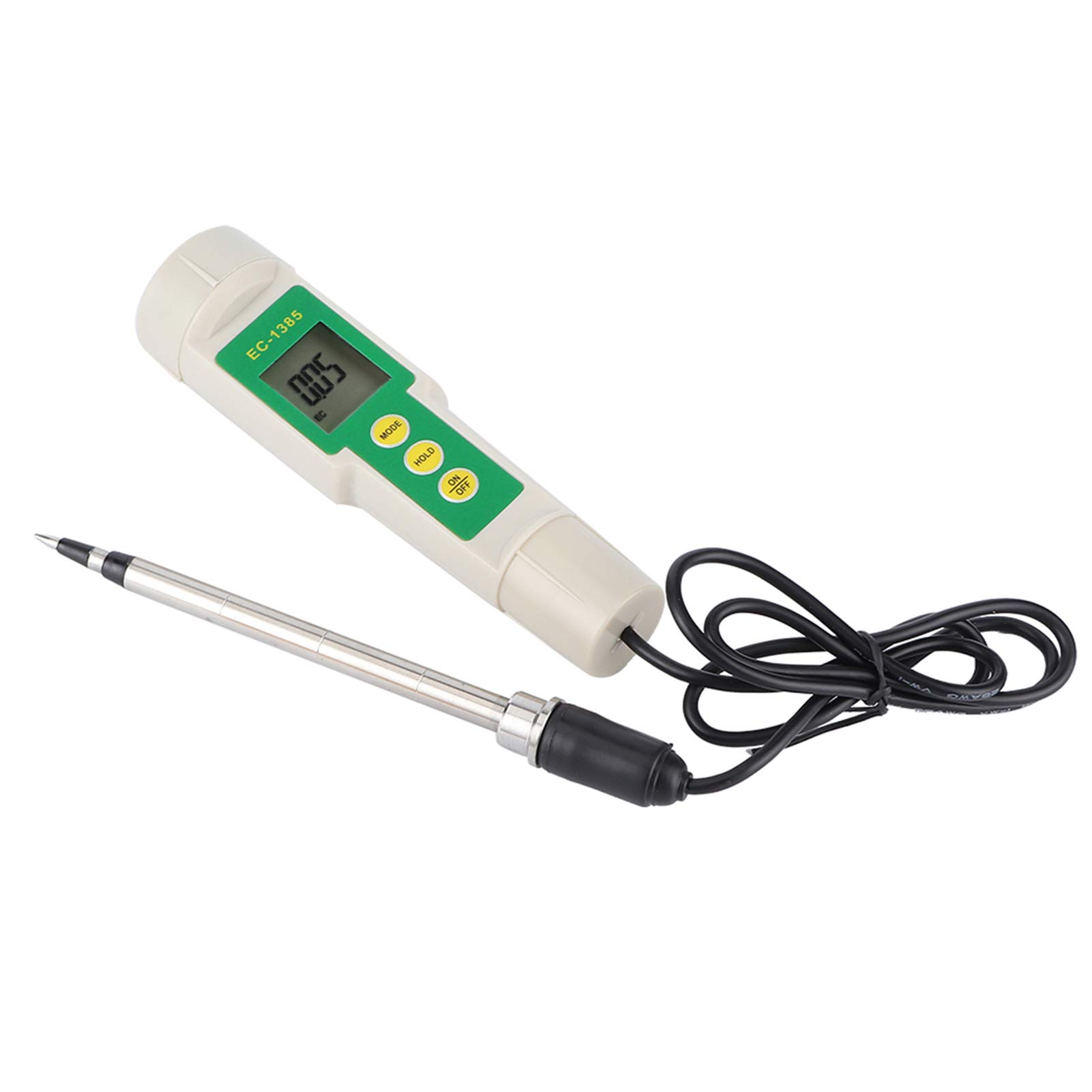plplaaoo Tragbarer Bodentester, Kleiner Salzgehaltsmesser-Tester, EC 3185 Tragbarer Boden EC TDS CF Tester Salzgehaltsmesser für landwirtschaftliche Gartenbaupflanzungen