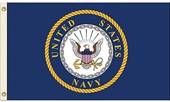 HOME AND HOLIDAY United States Navy Flag USN Emblem Banner US Military Pennant New 3x5