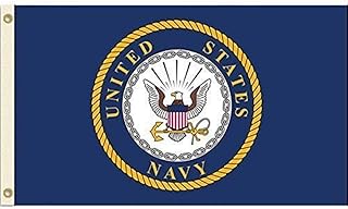 HOME AND HOLIDAY United States Navy Flag USN Emblem Banner US Military Pennant New 3x5