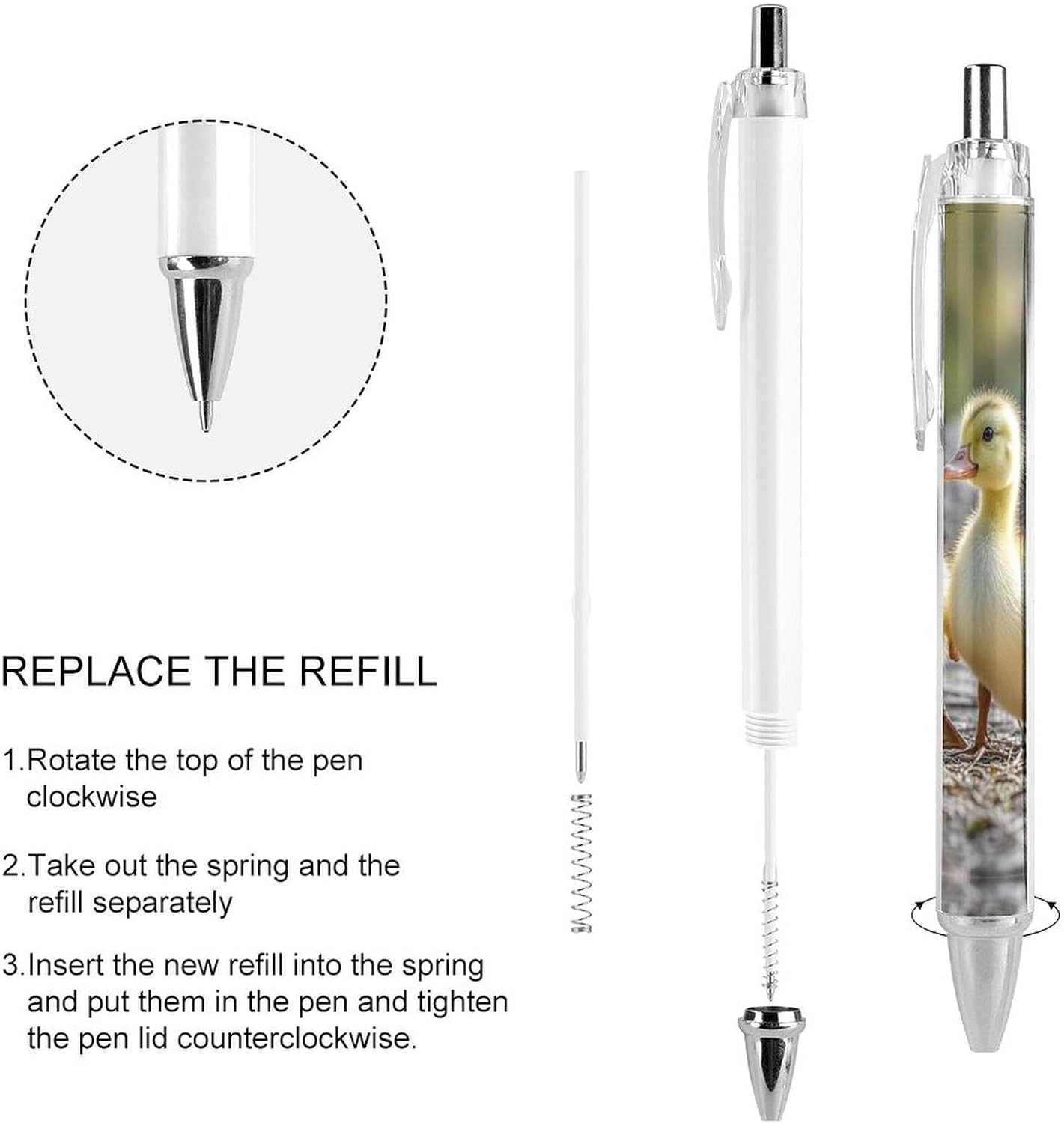 Ballpoint Pens Quick Dry Black Ink Pens Retractable Gel Pens,0.5mm image 4