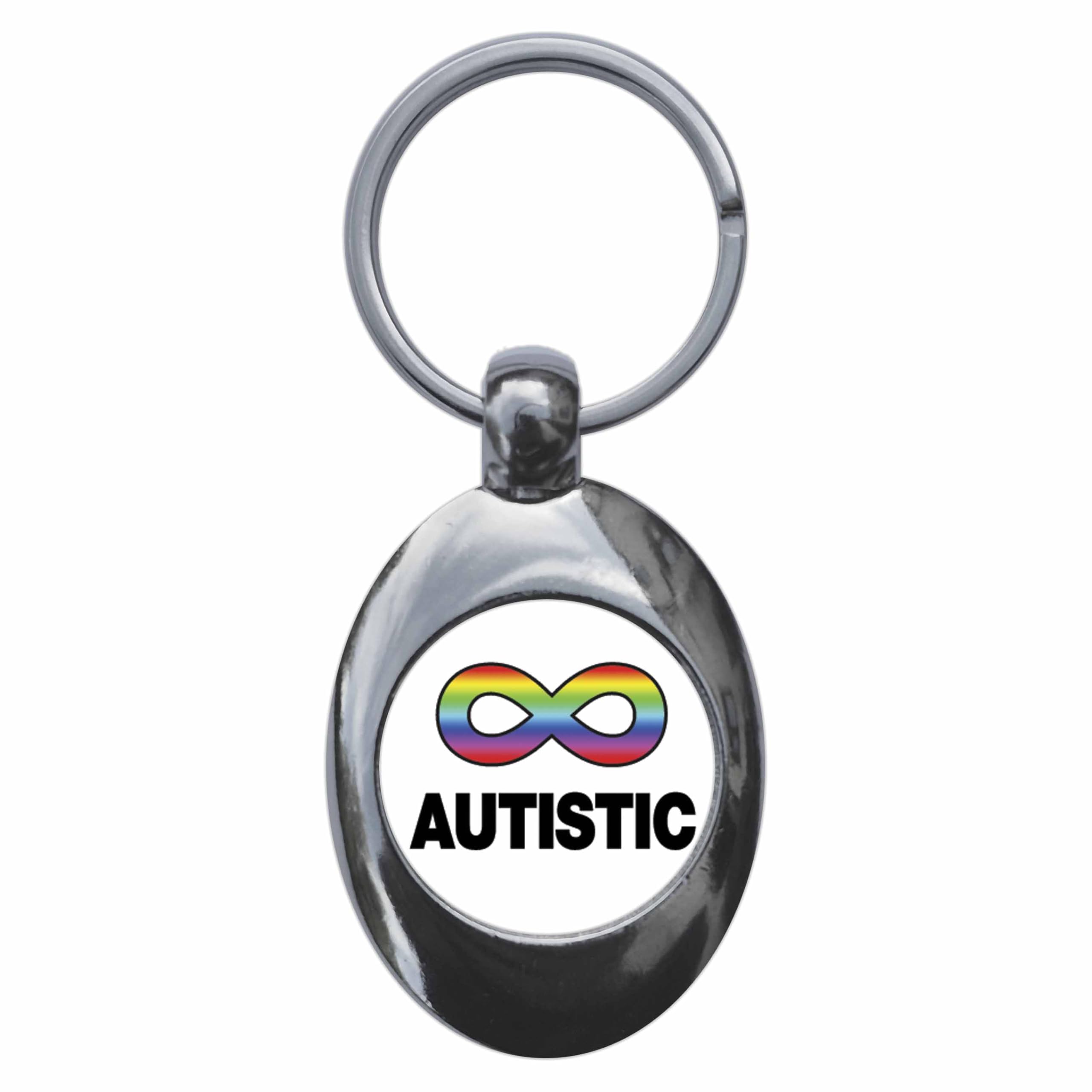Ozorath Autistic Pride Keyring Keychain Key Ring Chain With Trolley Coin