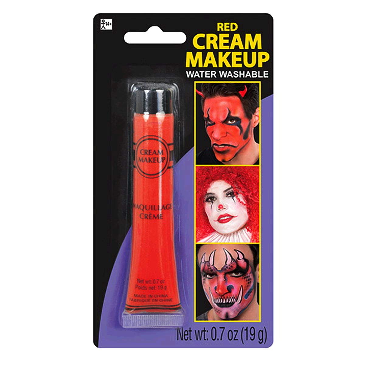 Vibrant Red Cream Makeup (0.7 oz.), Long-lasting & Easy-to-apply - Face Paint For Costume Parties & Performing Arts (18 Pack)