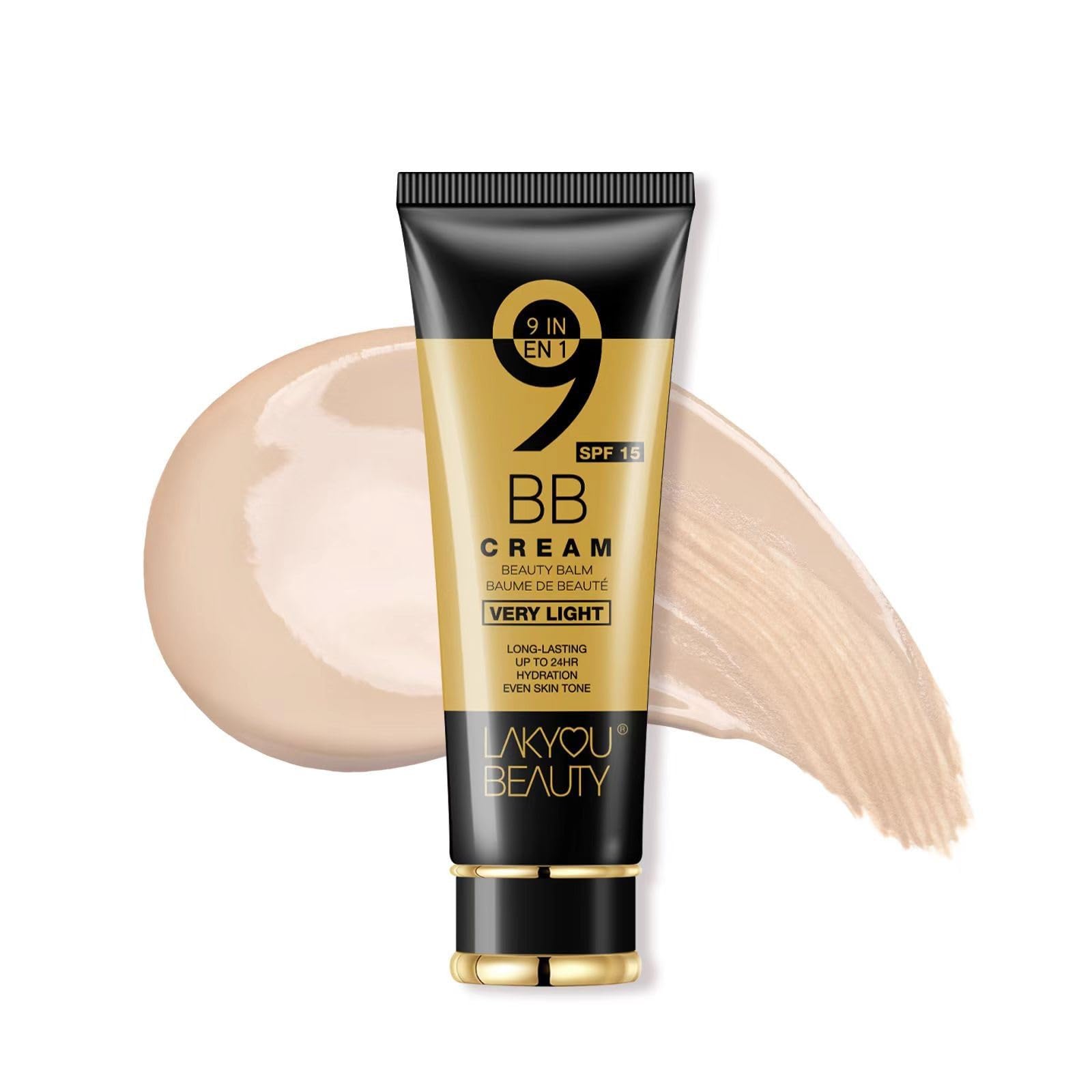 Lakyou Beauty 9 in 1 BB Cream | Light Weight | Long Lasting | Up To 24Hrs Hydration | Even Skin Tone | SPF-15 | Shade-03(Natural Beige) | 80g