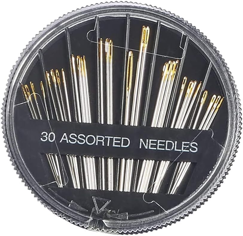 50 Sets Hand Sewing Needles, Handle Sewing Needle Set, Assorted Sizes for Embroidery Mending Craft Sew Case, Cross-Stitch, and DIY Projects - 30 Pieces Per Set