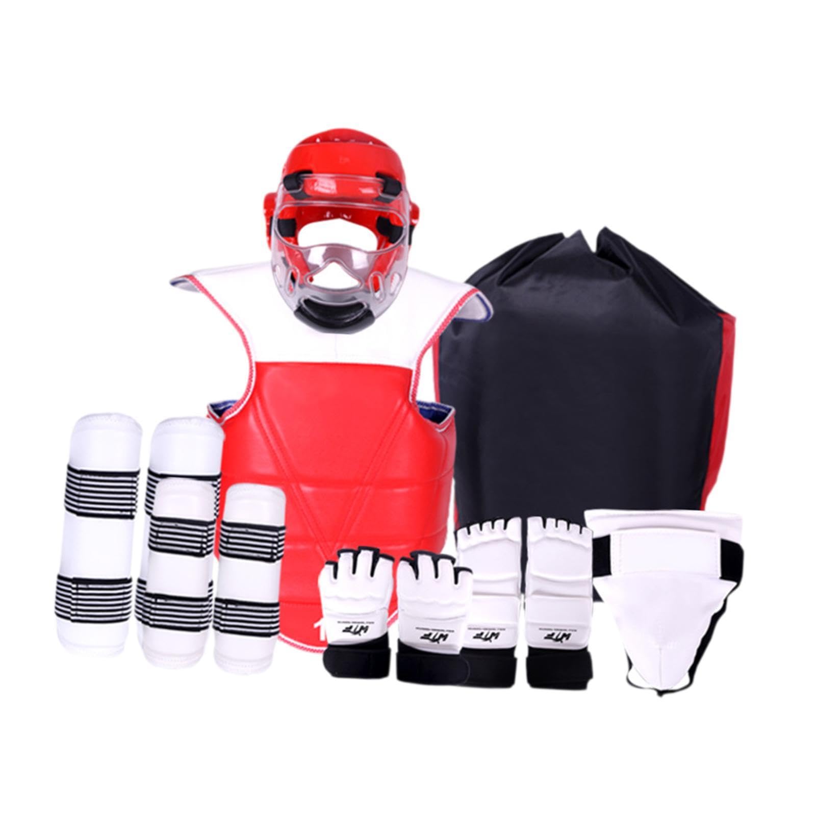 Ensemble d'équipement de Taekwondo 8 pièces avec protection du corps pour entraînement Sanda MMA Kickboxing