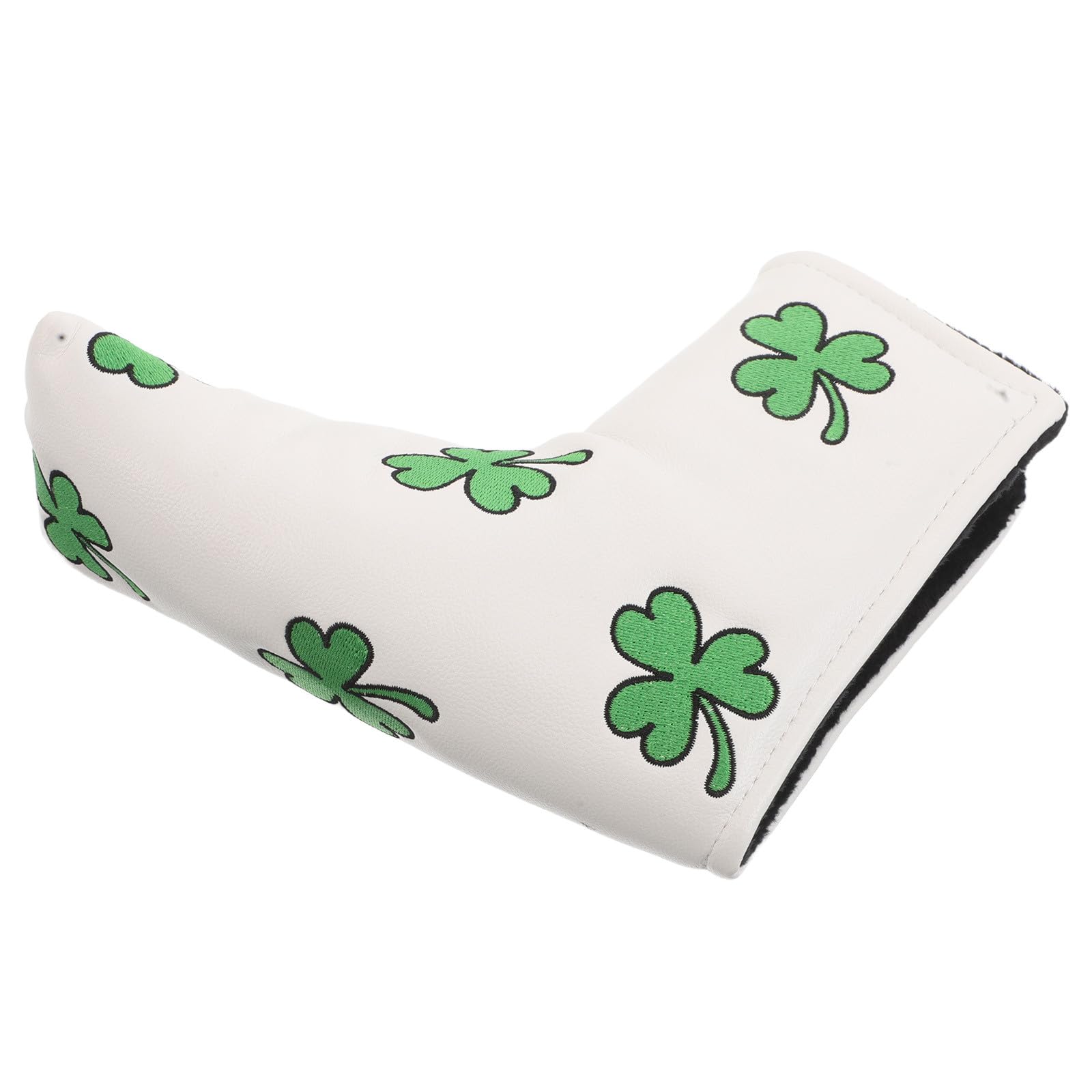 MUSISALY Irish Shamrock Golf Putter Cover Embroidered Lucky Clover Mallet Headcover Protective Golf Club Headcover for Golfers Sports Accessories