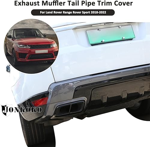 Miniatura 4 de YIWANG 304 tubo de acero inoxidable garganta escape salidas cola marco TRIM cubierta 2 unids para Land Rover Range Rover Sport 2018 2019 Auto
