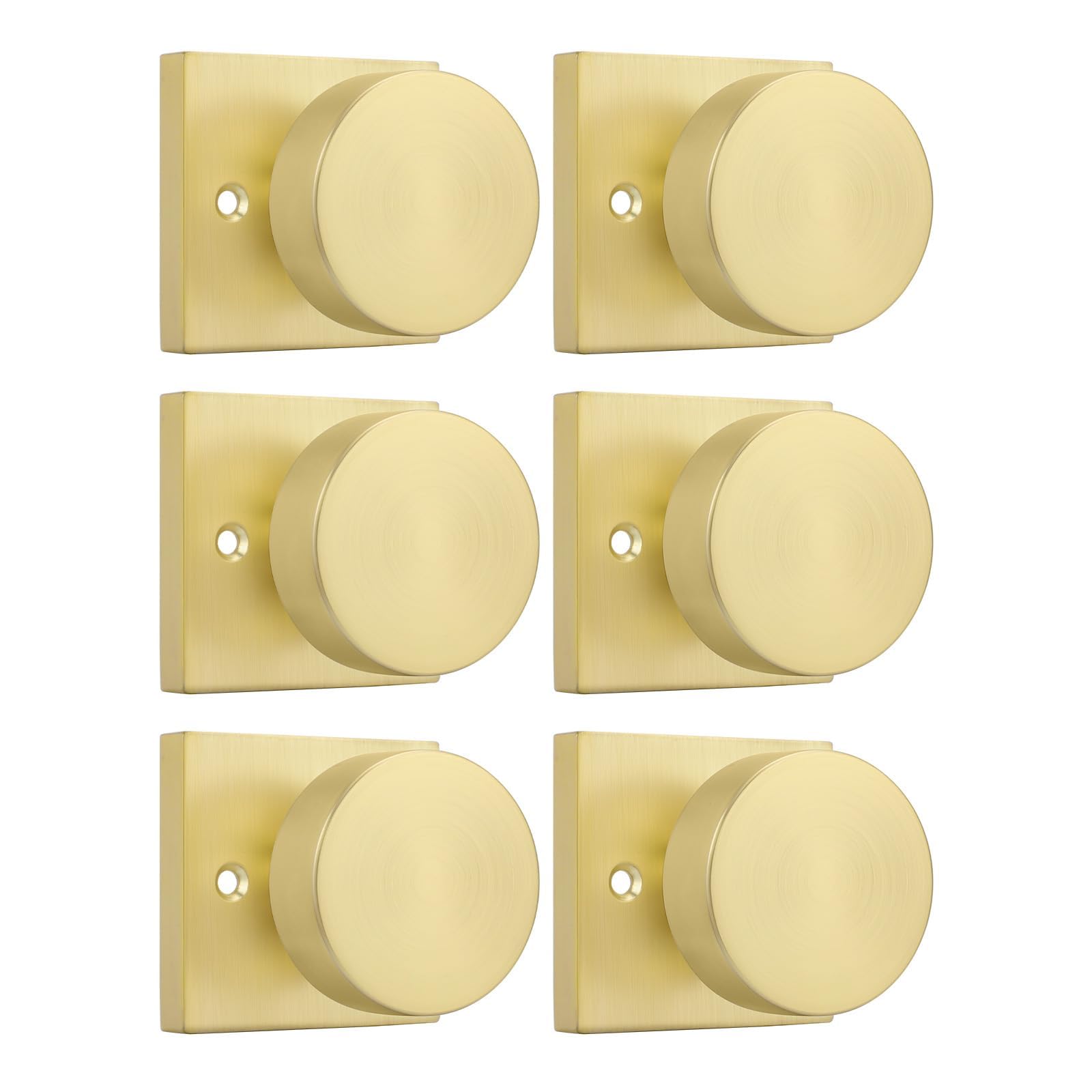 Brushed Gold Door Knobs - 6 Pack Privacy Knobs -11 Brushed Gold Door Knobs - 6 Pack Privacy Knobs -11