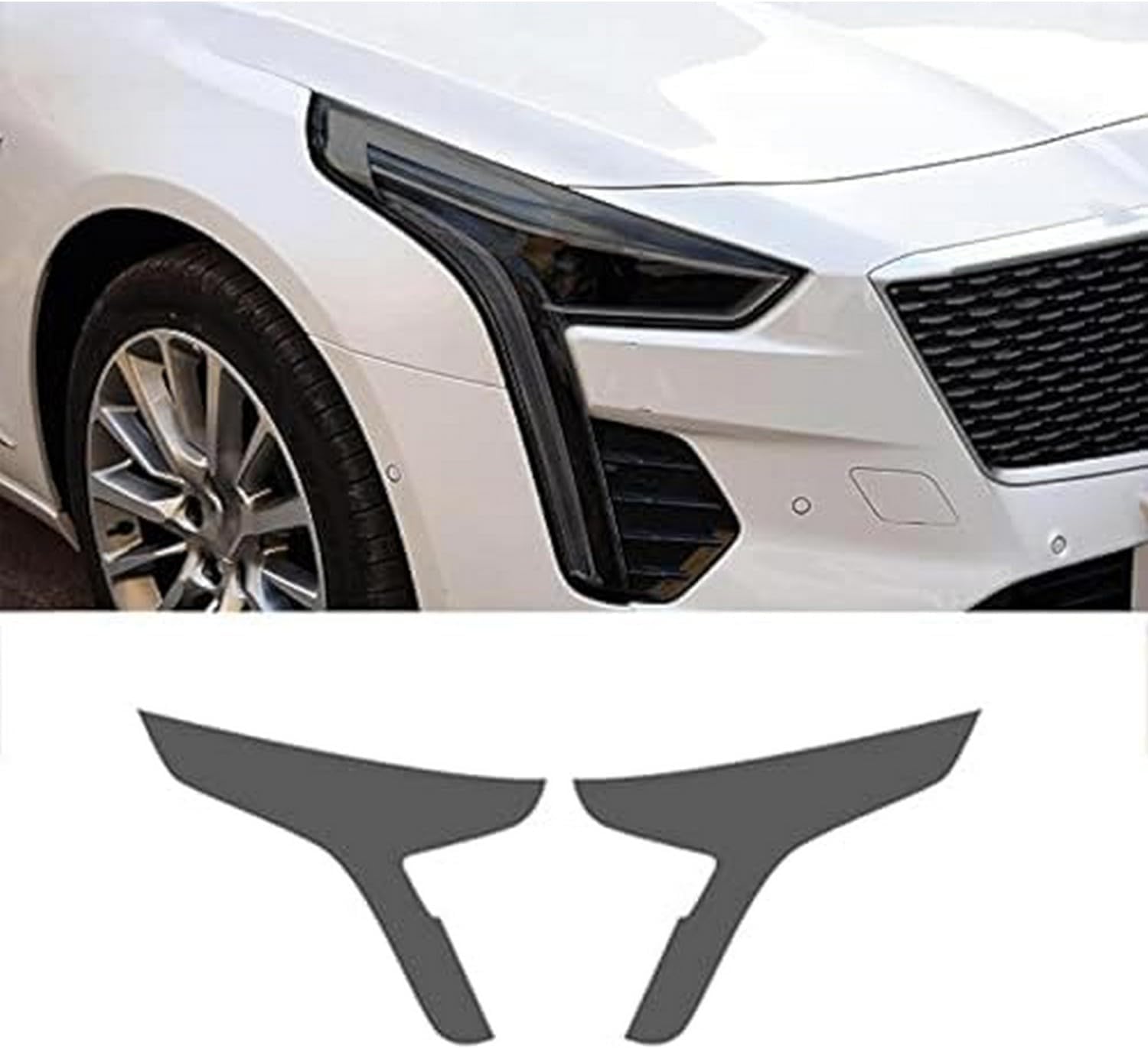 SamLng Car Front Light Film for Cadillac CT6 2019 2020 Car Headlight Protective Film Front Light Transparent Blackened TPU Sticker Car Accessories Car Headlight Protective Film