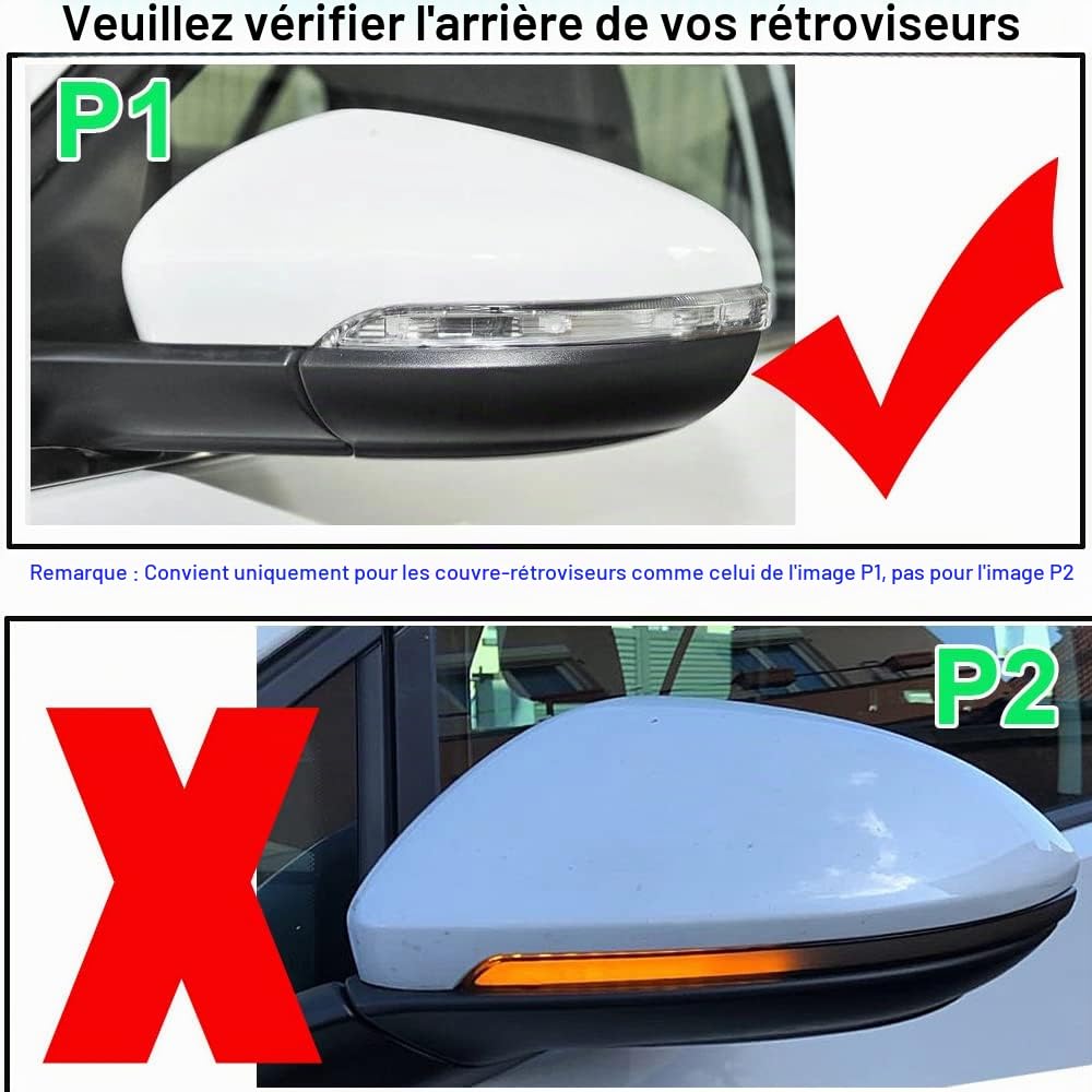 Noir brillant couvercle de rétroviseur latéral pour VW Golf 6 MK6 T-ouran