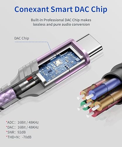Miniatura 43 de JSAUX Adaptador USB C a conector de audífonos hembra de 6/64" (3.5 mm) para audio auxiliar, compatible con Samsung Galaxy S23, S23+, S23 Ultra, S22