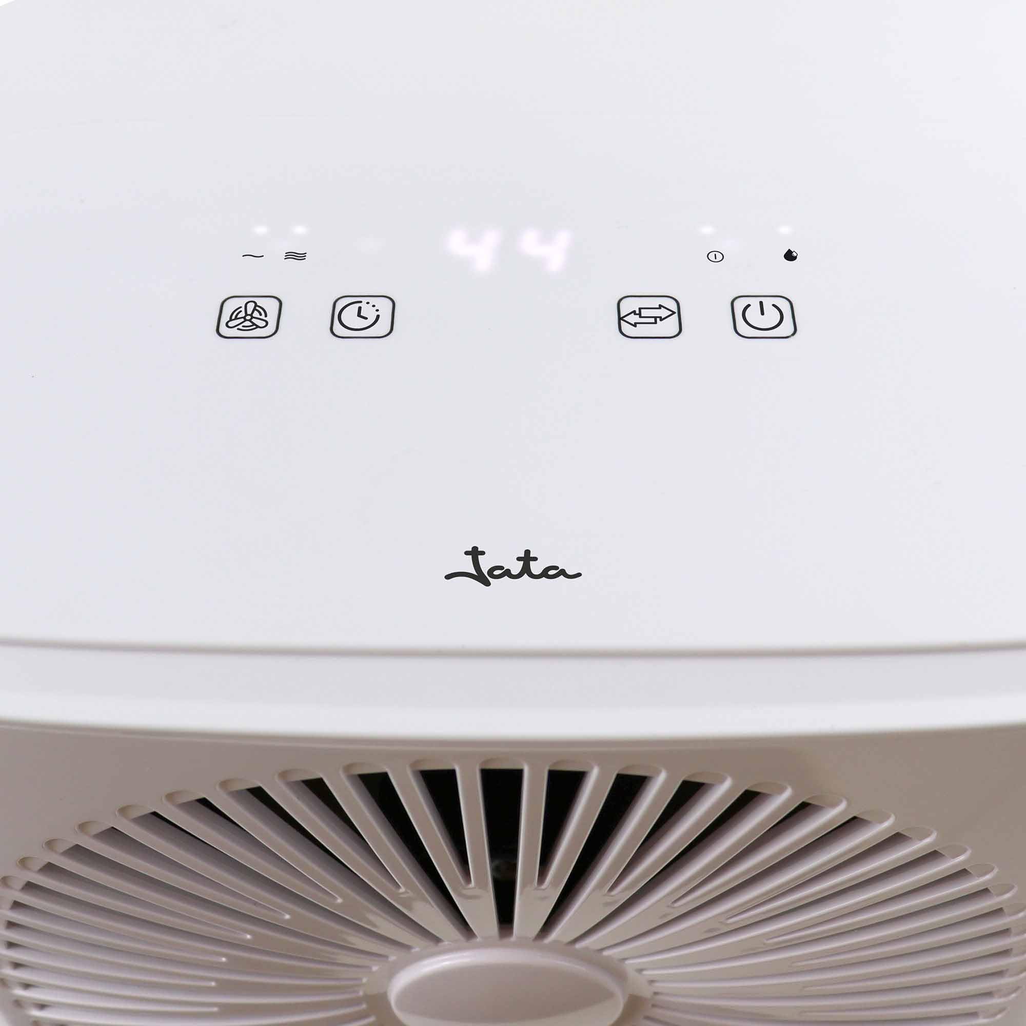 JATA JEHU2413 - Deshumidificador 12L/día para 15 m², Depósito 2L, 42 dB, Temporizador 24h, Control Humedad 40-80%, Drenaje Continuo, Deshumidificador Silencioso, 210W
