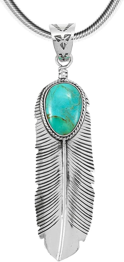 アクセサリー feather21&19chain with Turquoise アクセサリー feather21&19chain with Turquoise ClosJery Feather