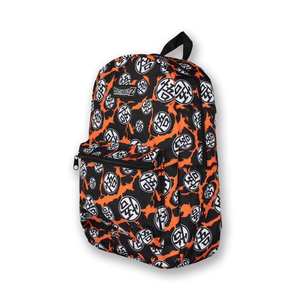 Bioworld Dragon Ball Z Logo Bolt - Zaino con licenza ufficiale, formato A4, con custodia imbottita per laptop e tablet, per bambini, ragazzi e adulti