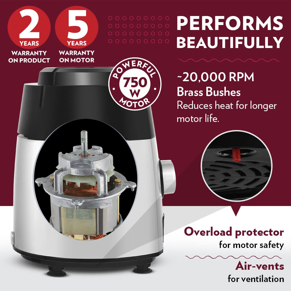 borosil silverline 600w mixer grinder