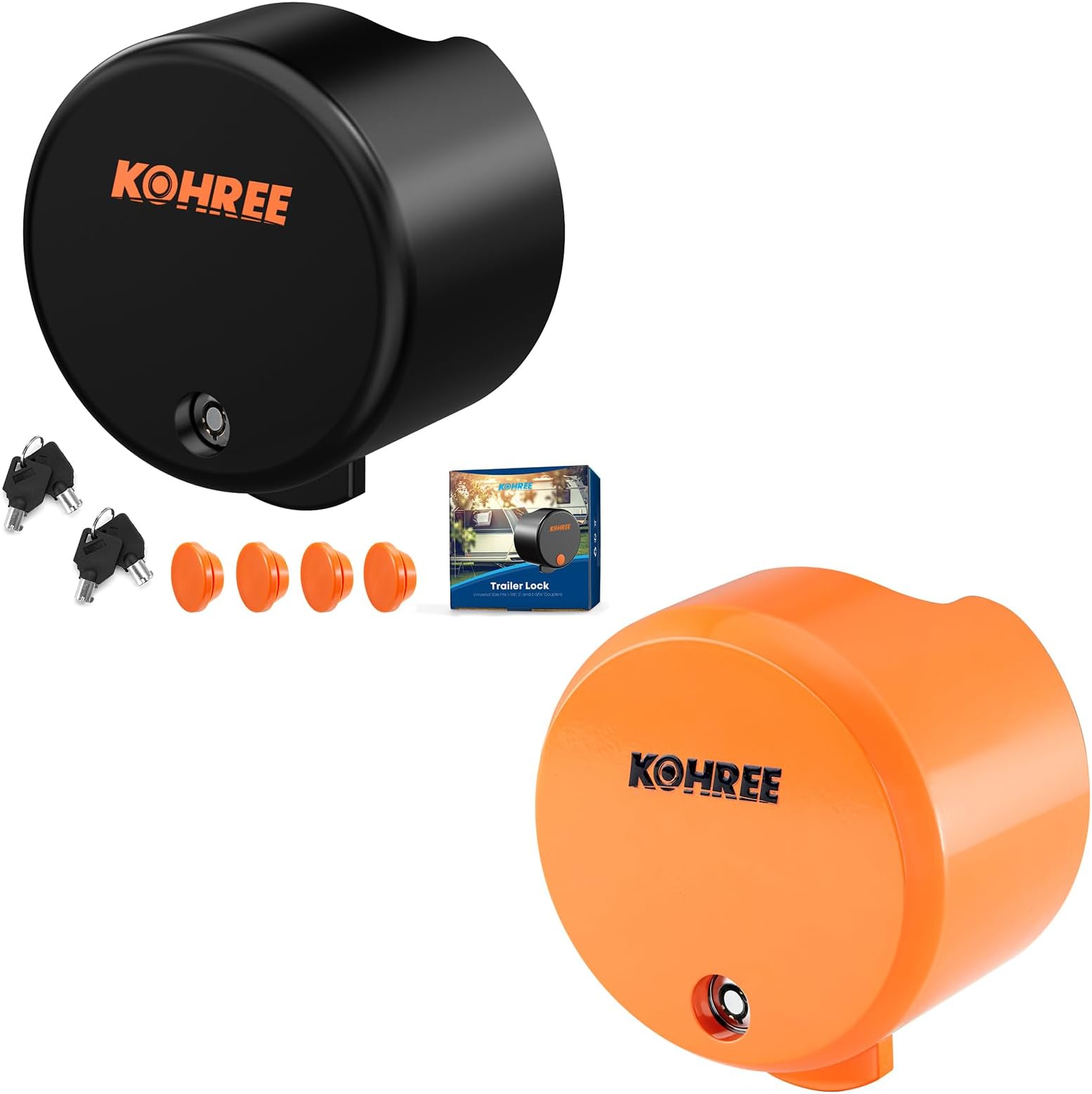 2 Pack Heavy Duty Trailer Hitch Coupler Lock - 1/4" Pin, 3/4" Span, For Truck, Trailer, RV, Boat Security