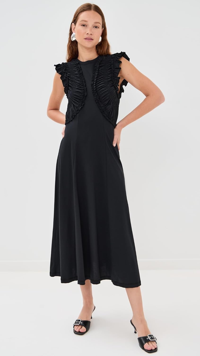 Ulla Johnson Women's Shiva Sleeveless Ruffled Midi Dress - Image 5