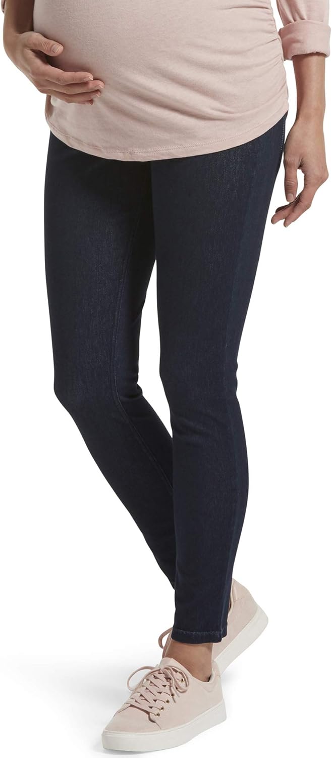HUE Women's Ultra Soft Denim Maternity Skimmer Legging, Deep I