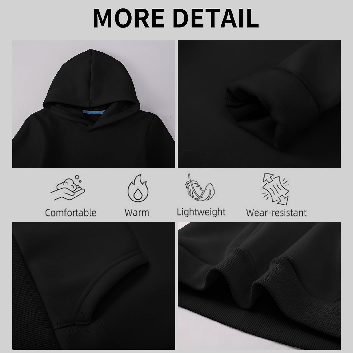 Kids Fleece Hoodie Toddler Pullover Hooded Sweatshirt Casual Long Sleeve Warm Hoodie for Boys and Girls(2-14 Years) - Image 5