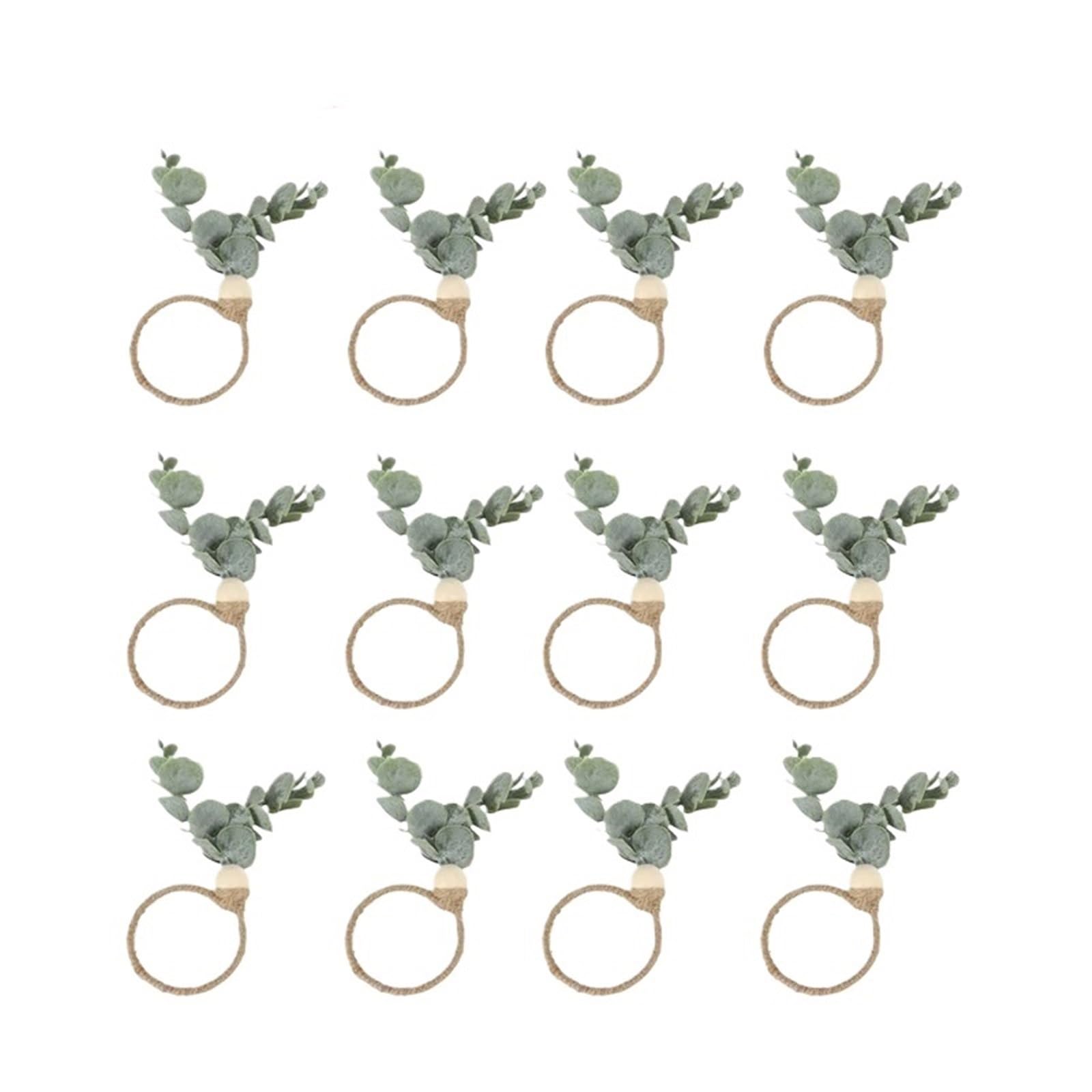 Serviettenringe Feiertags-Tischdekor, Blatt-Serviettenringe for Thanksgiving-Bankette, Restaurants und Elegante Tischarrangements(12PCS)