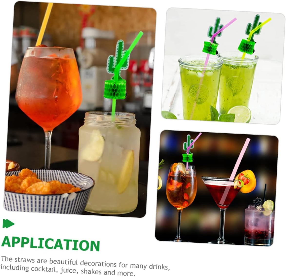 30pcs Cactus Plastic Drinking Straws for Party Decorations Smooth Straws with Bright Cactus Design Safe for Cocktails Juice Shakes Birthday and Themed Events Random Color